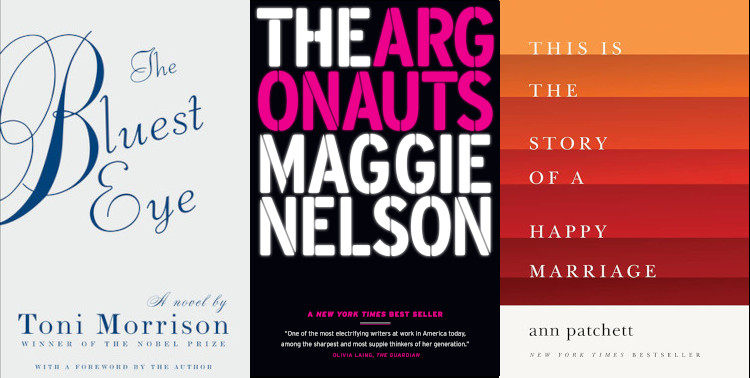book covers of 3 books that every book club should read
